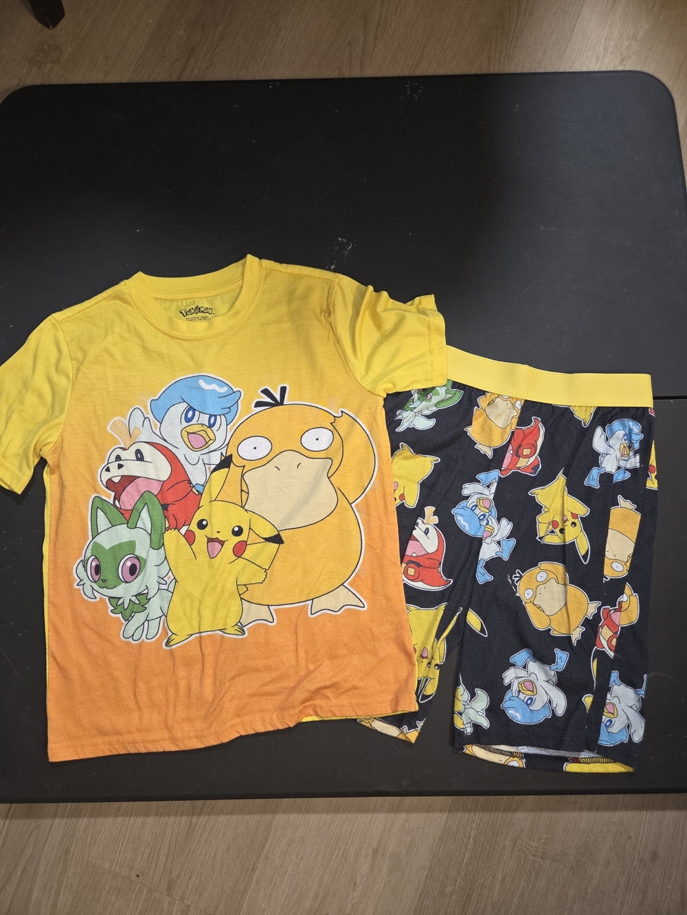 Pokemon Yellow and Black Pikachu & Psyduck Kids Pajama Set